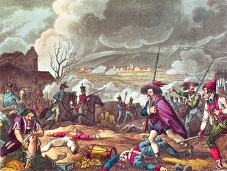 1814年4月10日、トゥールーズの戦い、JCStadler（fl。1780-1812）によって刻まれた（アクアチント）