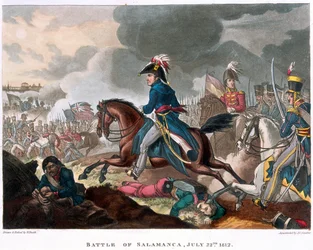 1812年7月22日、1812年7月22日のサラマンカの戦いでのウェリントン公爵（1769-1852）（アクアチント色）
