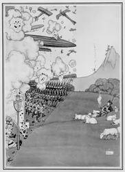 1915年の「いくつかの恐ろしい戦争の写真」からのスイスからの戦争の眺め