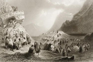 1860年代のジョージ・バーチューによる「アイルランドの風景と古代」からのアイルランド、ゴールウェイ州コネマラ、ホリウェルへの訪問