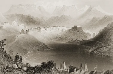 1860年代のジョージ・バーチューによる「アイルランドの風景と古代」からのクリフデン、コネマラ、ゴールウェイ州、アイルランド