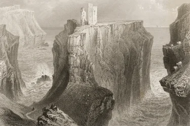 1860年代のジョージ・バーチューによる「アイルランドの風景と古代」からの北アイルランド、アントリム州ダンセベリック城