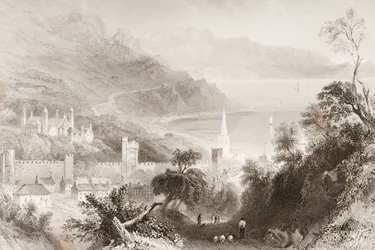 1860年代のジョージ・バーチューによる「アイルランドの風景と古代」からの北アイルランド、アントリム州グレンアーム