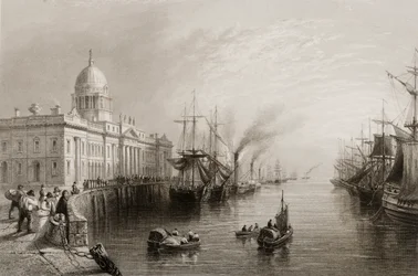 カスタムハウス、ダブリン、ジョージヴァーチュー著「アイルランドの風景と古代」1860年代