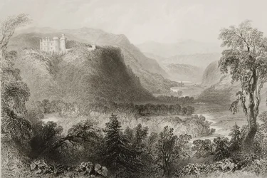 1860年代のジョージ・バーチューによる「アイルランドの風景と古代」からのアイルランドのウィックロー州、ヴェイルオブアボカ