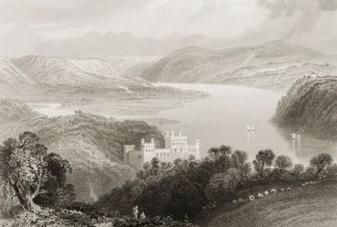 1860年代のジョージ・バーチューによる「アイルランドの風景と古代」からのアイルランド、ヨーグル（コーク郡）とリズモア（ウォーターフォード郡）の間のブラックウォーターの谷