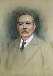 アーサーコナンドイル卿の肖像（紙にパステル）