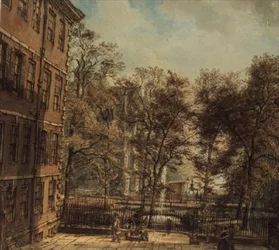 新しいコート。ザ・テンプル、ロンドン（水彩