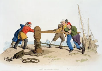 キャプスタンの漁師、「イギリスのコスチューム」、ウィリアムミラー発行、1805年