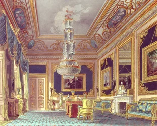 ブルーベルベットルーム、パインの「ロイヤルレジデンス」のカールトンハウス、1818年