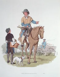 1805年に出版された「The Costume of Great Britain」から「The Butcher」（アクアチント）。