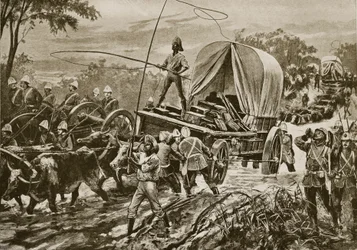 ズールー戦争：1879年4月、小川を横切るEtshowe救援部隊