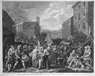1750年に公開された1745年のスコットランドに向かう衛兵の行進の表現