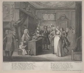 墓の市民に子供を罵倒する女性、c.1730-35（エッチング）