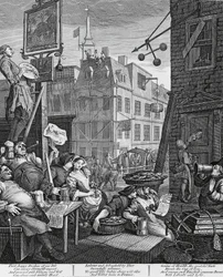 ウィリアム・ホガース（1697-1764）によるロンドンのビール通りの彫刻、イギリス