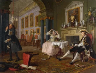 当世風結婚：II-The Tete a Tete、c.1743（キャンバスに油彩）