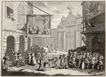 「The Works of Hogarth」のバーリントンゲートの仮面舞踏会とオペラ、1833年発行