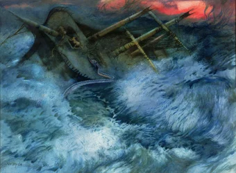 海の蛇とトラの難破船