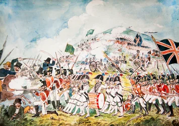 1798年ウェックスフォードの酢の丘の戦いで行動する女王自身のロイヤルダブリン民兵