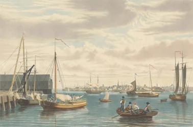 ボストンFrom the Ship House West End of the Navy Yard, published 1833.