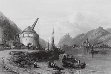 ライン川沿いのアンダーナッハ近郊（エングレーヴィング）