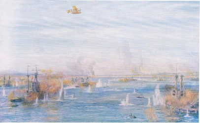 1915年3月18日、ウェーバリーブックカンパニーリミテッド発行のイギリス人のカッセル歴史からの1940年頃の爆撃、ナロウズ