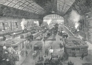 キャノンストリート駅-夜、1891年