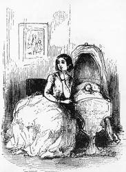 Ilustração para a história de Pendennis, suas fortunas e infortúnios, seus amigos e seu maior inimigo, romance de William Makepeace Thackeray (1811-1863), gravura após desenho de William Makepeace Thackeray (1811-1863), publicado em 1888, Boston