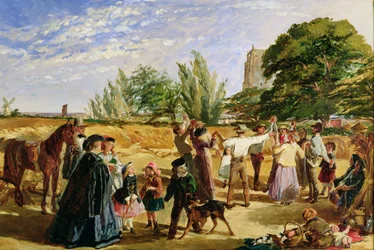 ノーフォークの収穫シーン：「Hello Largesse」のスケッチ、1861