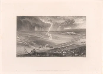 稲妻のあるウォータールーの野原