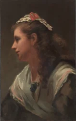 最初のモデル-ミス・ラッセル 1873年頃（油彩・キャンバス）