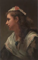 彼の最初のモデル、ミス・ラッセル、c。 1873年。