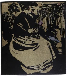 「ロンドンの種類」のロンドンの花商人、ウィリアム・ニコルソン（1872-1949）作