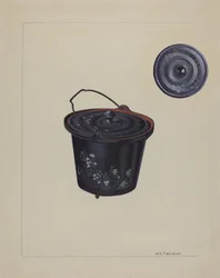 子供のおもちゃの鉄瓶、1937年頃。