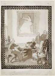 油彩画「マネへのオマージュ」のための習作、1906年頃（紙に水彩、インク、チョーク、鉛筆）（63015も参照）