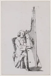 ハープを演奏するジョン・パリー（1760年～1780年頃