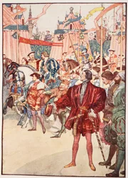 金の布地、1520年6月、メアリーマクレガー作「男の子と女の子に伝えられたフランスの物語」のイラスト、1920年