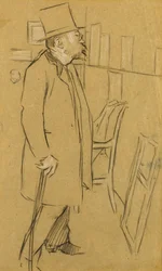 目利き - おそらくモンスの肖像画。 ジュリアン、1890年頃（紙に木炭と白チョーク）