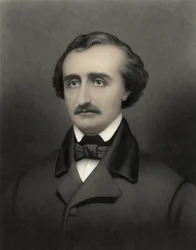 アメリカの作家、エドガー・アラン・ポー（1809-1849）の肖像。