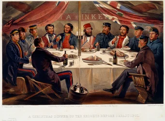 1855年にセヴァストポリの前にハイツでクリスマスディナー