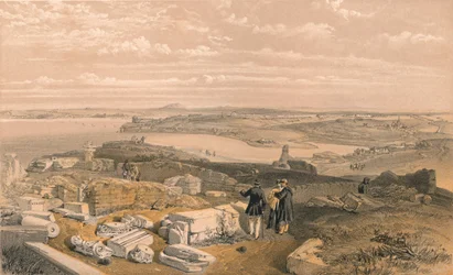 「聖ウラジミールの古いケルソネスと古代教会のセバストポル」、1856年。アーティスト：ウィリアム・シンプソン、Eウォーカー。