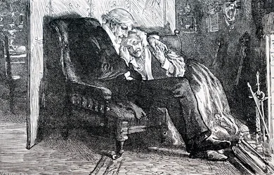 老夫婦。イギリスのイラストレーター、ウィリアム・スモール(1843-1929)によるもの。1880年（彫刻