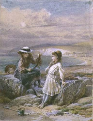 二人の少女と一人の少年の海藻
