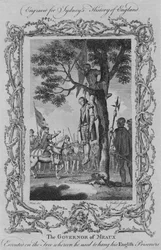 モーの知事は、1773年にイギリスの囚人を絞首刑にした木の上で処刑しました。