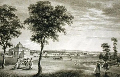 ケント州のフッツ・クレー・プレイスは、ブルチエ・クリーブ（Bourchier Cleeve）氏の邸宅である。(1715-60) (彫刻)
