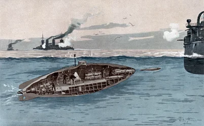 潜水艦 1905年頃（水彩画）