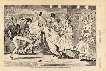 パリの舞踏会--パリのマビーユでのダンス（『ハーパーズ・ウィークリー』1867年11月23日号より