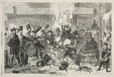 1860年、市内の雪滑り台。