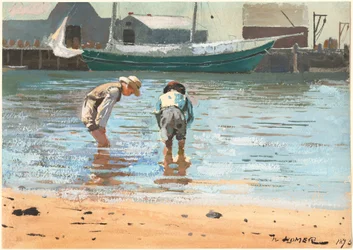 男の子の水遊び