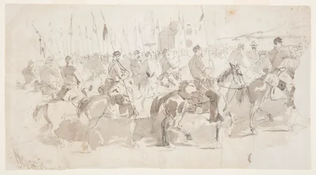 1862年4月2日、アレクサンドリアからオールド・ポイント・コンフォートへ向かうマクレラン将軍の騎兵第6連隊の図面。